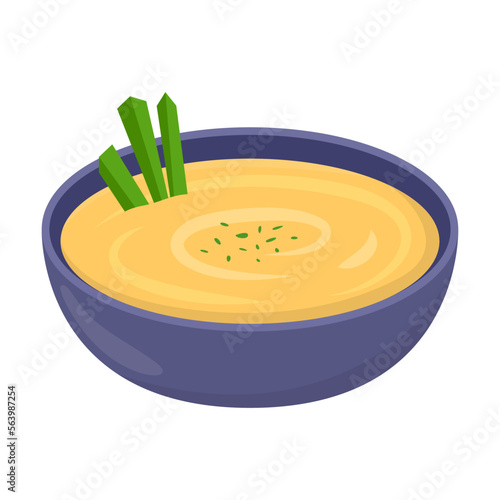 Hummus and snack vector. Drawing of Arabic bean paste in bowl isolated on white. Food concept