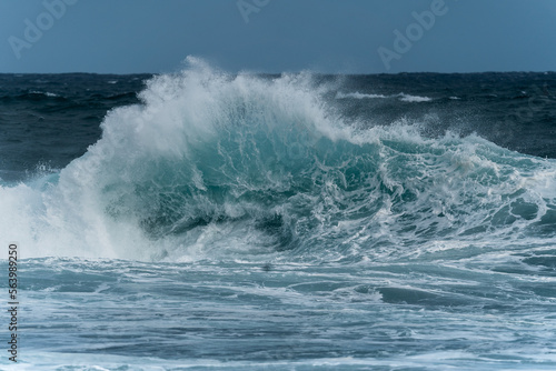 close up. strong waves in Telde. Gran Canaria. Canary Islands