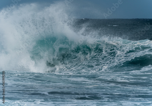 close up. strong waves in Telde. Gran Canaria. Canary Islands