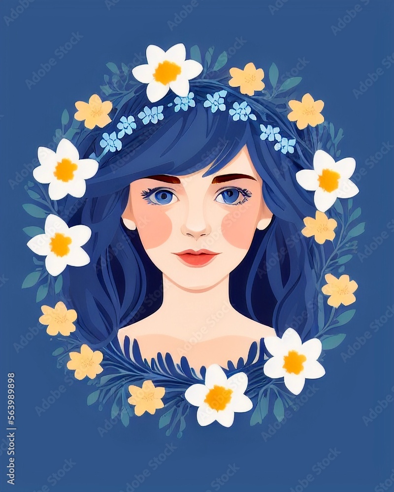 woman with flowers woman with flowers