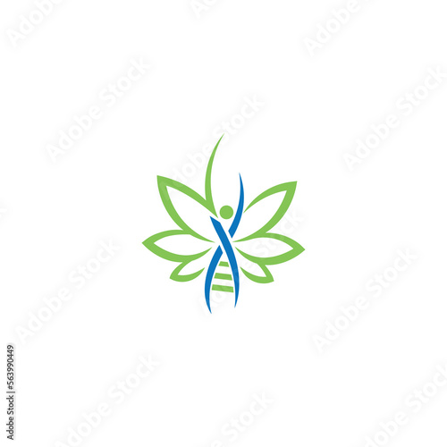 cannabis DNA health logo design vector