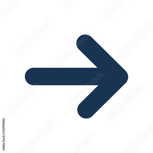 Right arrow icon on transparent background