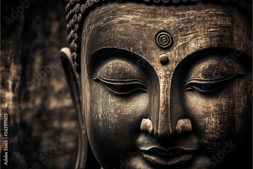 Buddha face, AI generation