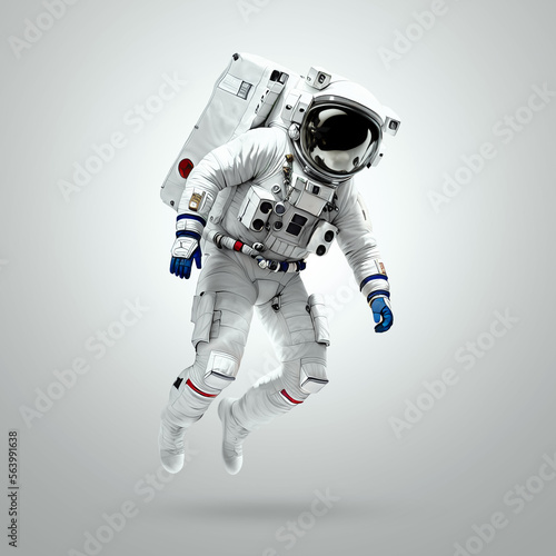 Canvastavla Astronaut in white spacesuit isolated on white background