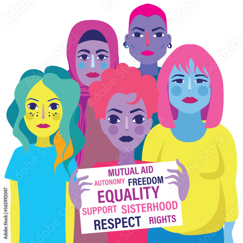 Women s rights illustration - inclusive design banner