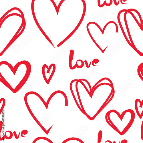 Line art of heart, valentine day celebration card