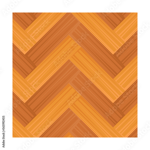 Illustration of parquetry and laminate tile. Wooden parquet texture. Cartoon floor panel with geometric strips, herringbone, checkerboard charts isolated on white. Carpentry concept