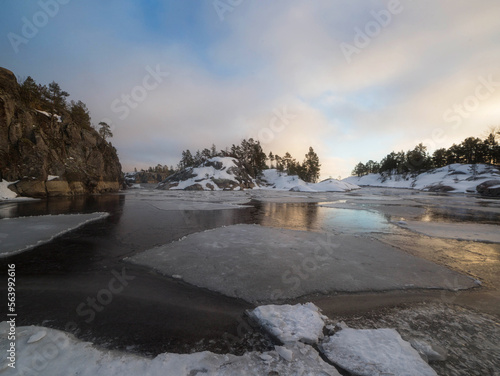 winter on Lake Ladoga. karelia
