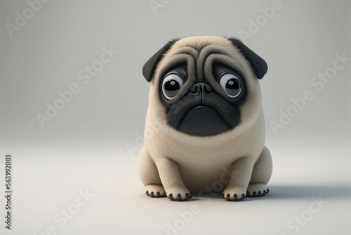 Fotografia funny pug dog character, AI generate