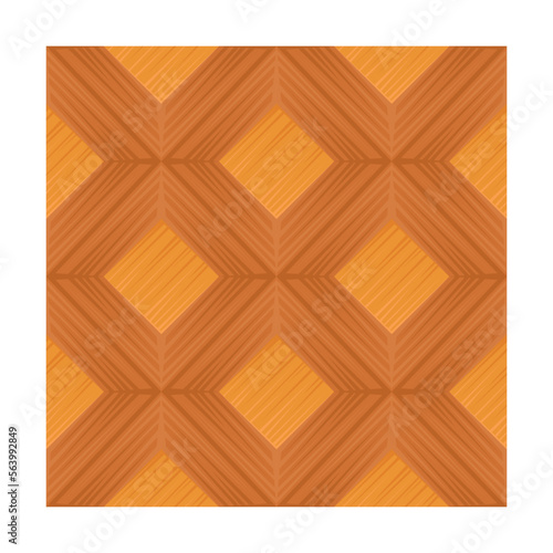 Wooden parquet texture. Illustration of parquetry and laminate tile. Cartoon floor panel with geometric strips, herringbone, checkerboard charts isolated on white. Carpentry concept