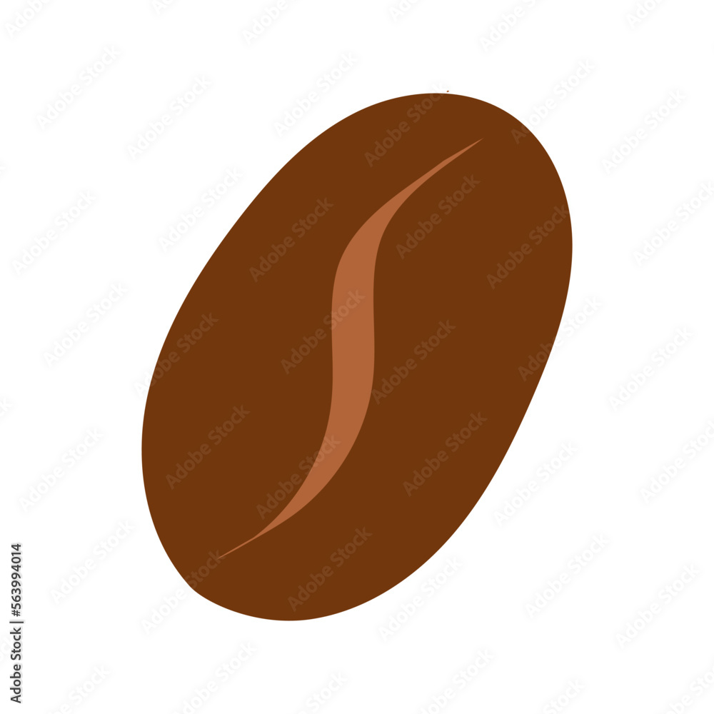 Hand drawn coffee bean icon. Flat vector illustration Hand drawn coffee bean icon. Flat vector illustration