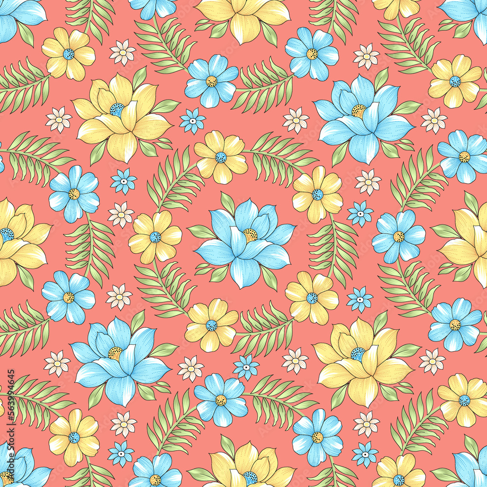 seamless floral design , seamless flower allover design pattern