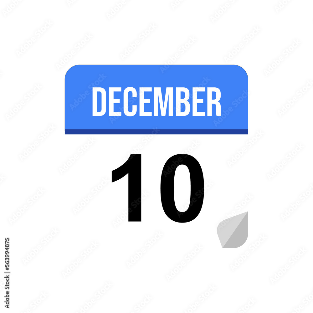 10 December, Calendar date icon, Event date icon 10 December, Calendar date icon, Event date icon