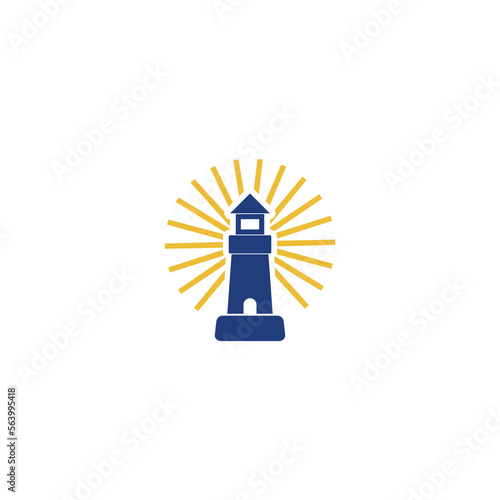 Lighthouse logo design isolated on white background