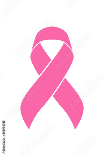 Vector graphic of breast cancer ribbon on white background. Pink awareness ribbon for breast cancer support symbol. vector eps10.