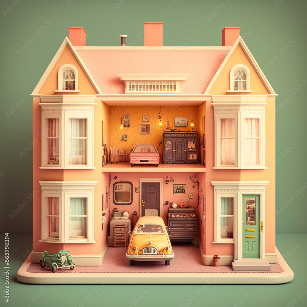 Obraz premium cartoon house with a house