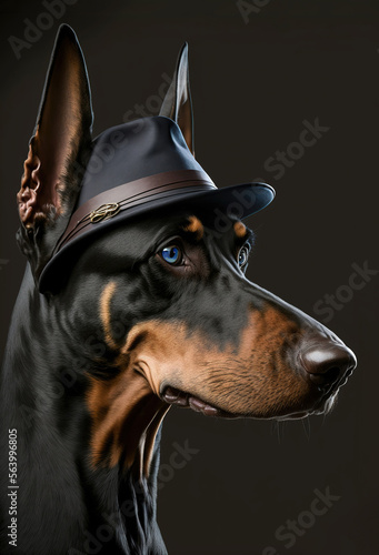 Generative AI Background Illustration of Dog Portrait in Studio © Eduardo Lopez