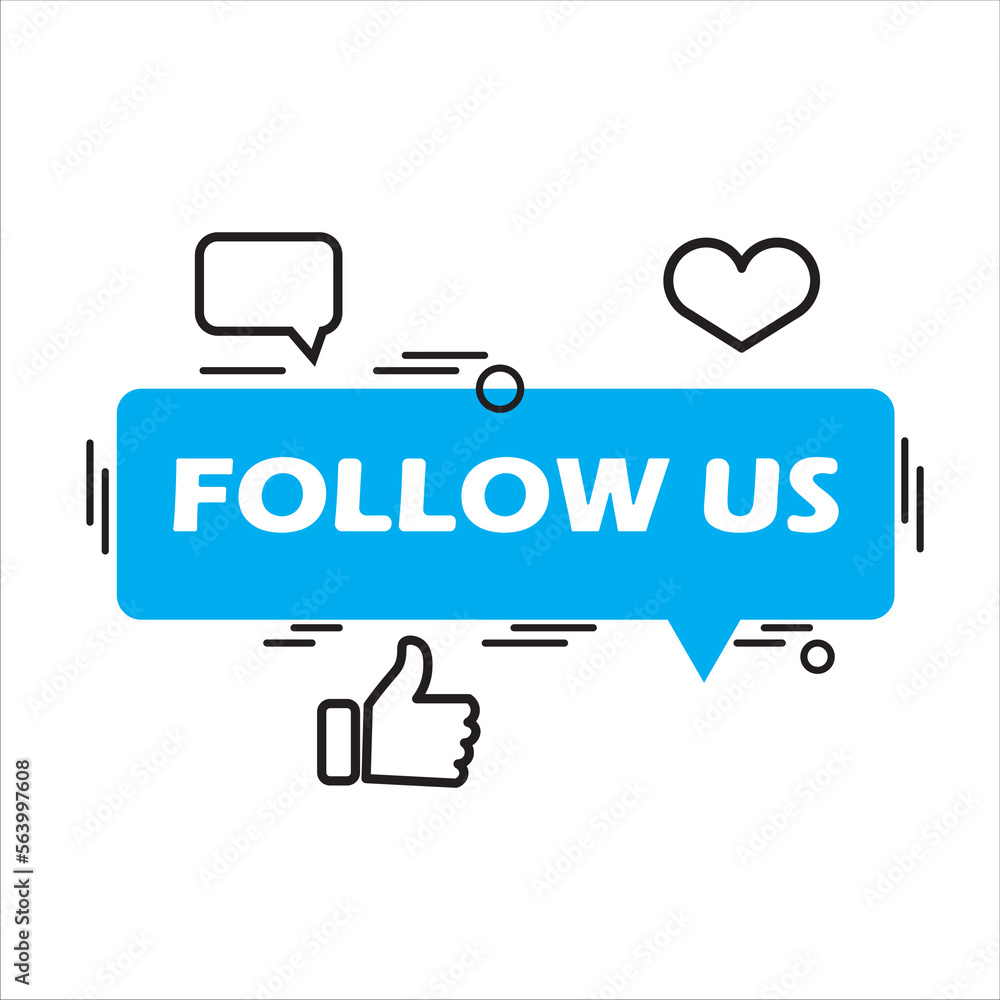 follow us icon, vector, illustration follow us icon, vector, illustration