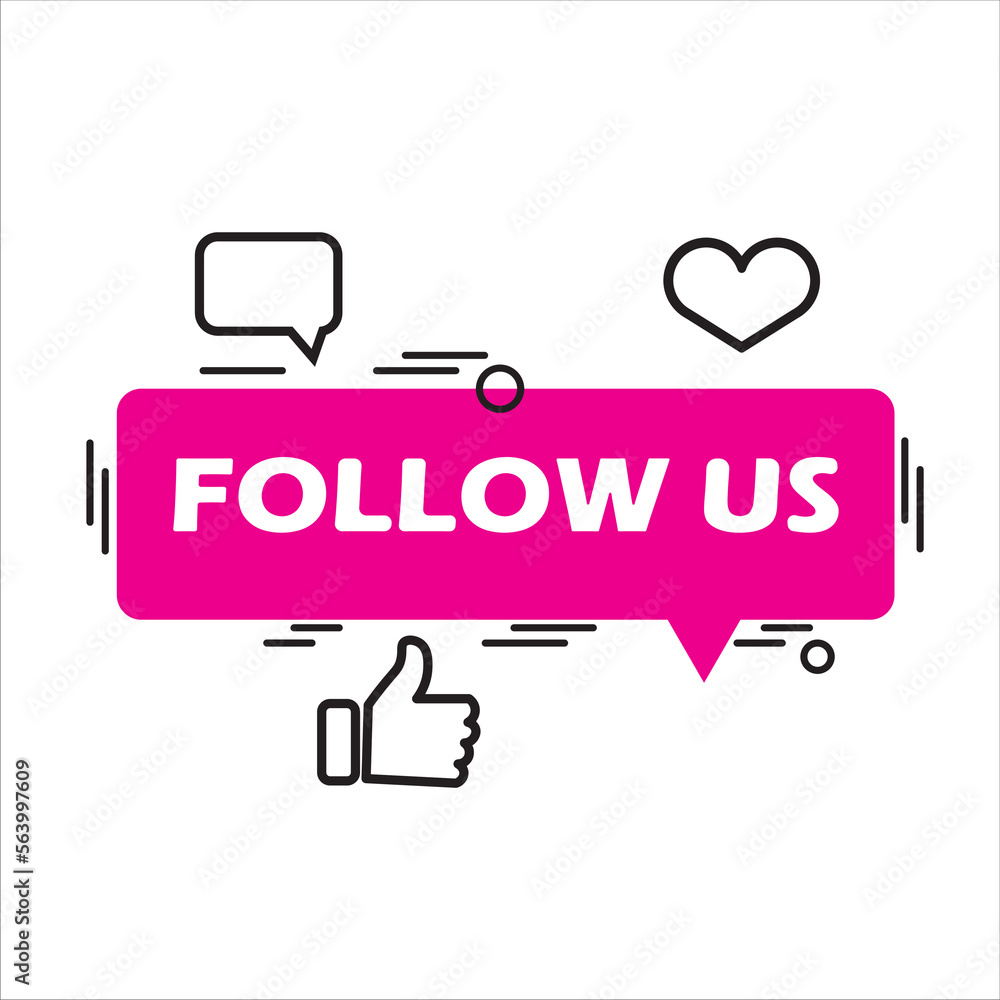 follow us icon, vector, illustration follow us icon, vector, illustration