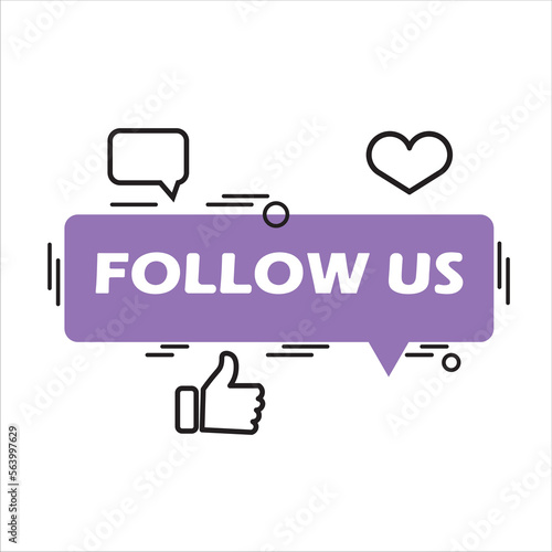 follow us icon, vector, illustration