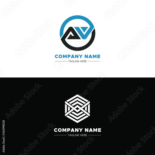 AV  vector logo design image idea vector stock icon template