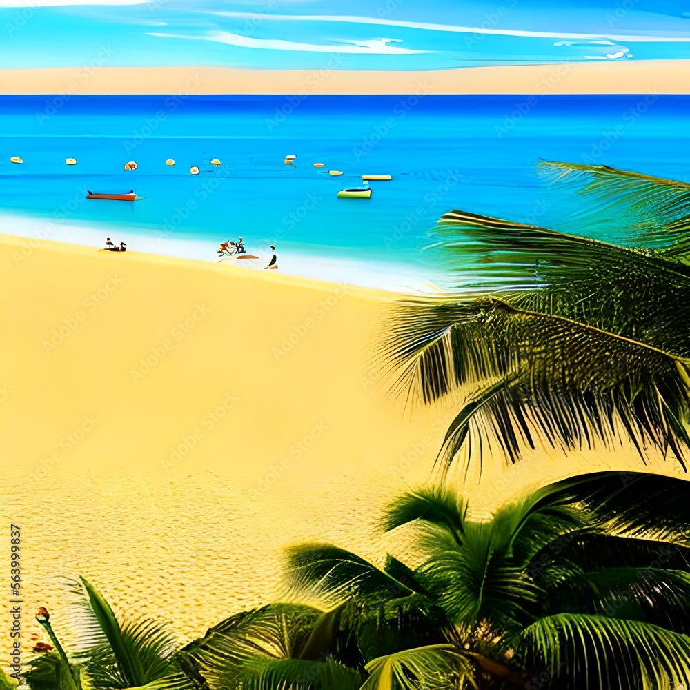 Obraz premium sunset on the beach. Generative AI.