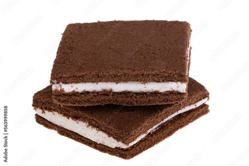 chocolate biscuit with milk cream isolated chocolate biscuit with milk cream isolated