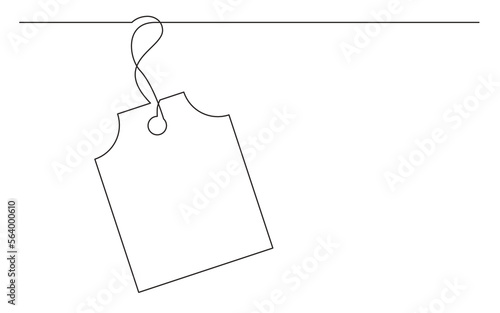 continuous line drawing vector illustration with FULLY EDITABLE STROKE of tag label vector design 6
