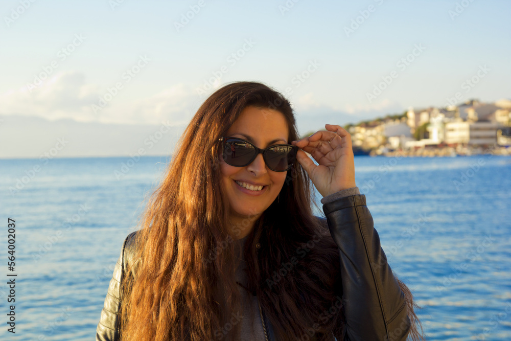 young happy woman on the beach young happy woman on the beach