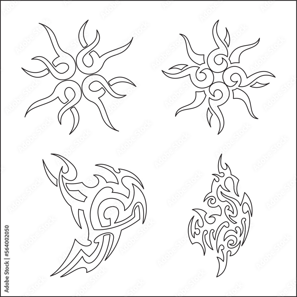 Tattoo vector clip art. Drawing on the body. Art, element.
