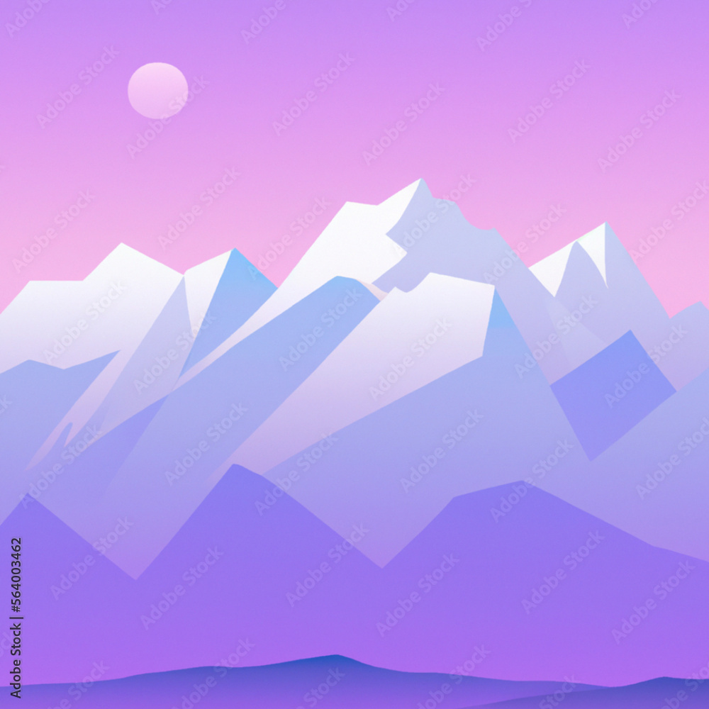 Simple minimalist mountain landscape illustration Simple minimalist mountain landscape illustration