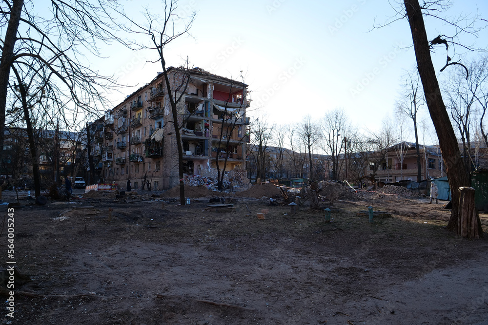 Russian terrorist army dropped missile and destroyed building, killed civilians Russian terrorist army dropped missile and destroyed building, killed civilians