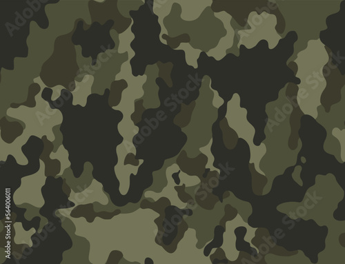 Forest camouflage pattern, army texture, disguise. Vector illustration for print.