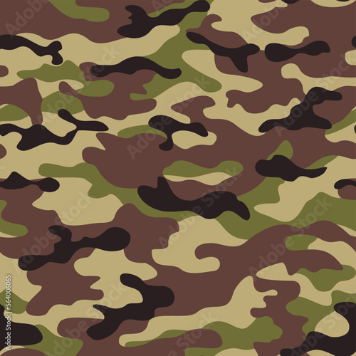 Green vector camouflage pattern, modern trendy texture, army background.