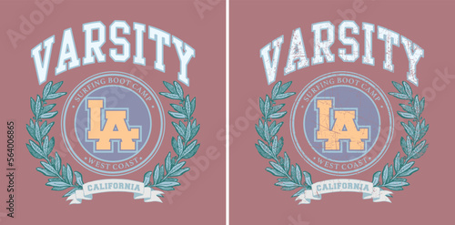Vector typography in varsity vintage style