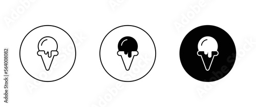 Ice cream icon isolated on background. Dessert icecream icon symbol logo illustration,editable stroke, flat design style isolated on white