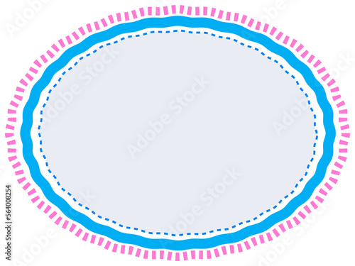 Blue Retro Round and Oval Labels with Copy Space for Add Content or Picture. 