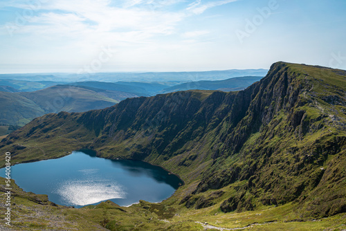 Climbing and lake view on cadair idris hill in wales 2022.