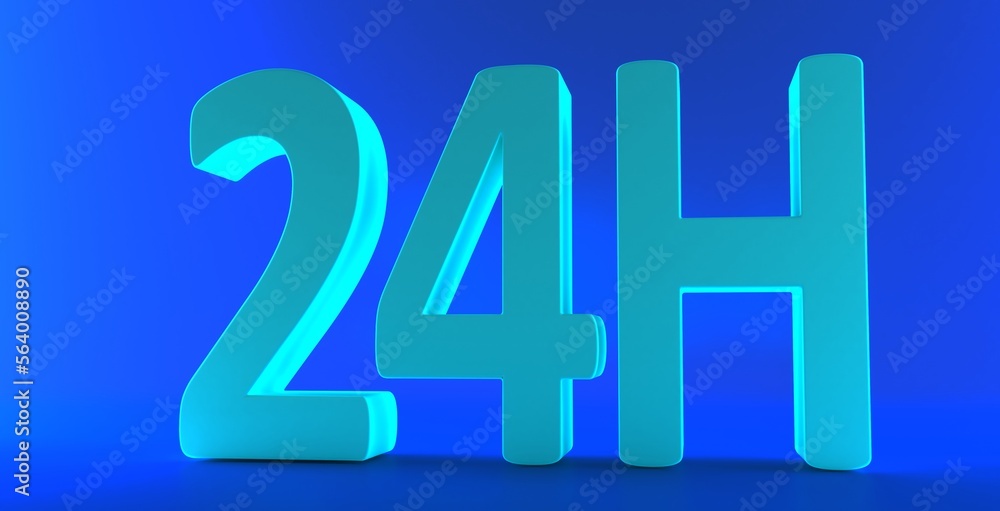 24 hours service 3d rendering image. 24 hours service 3d rendering image.