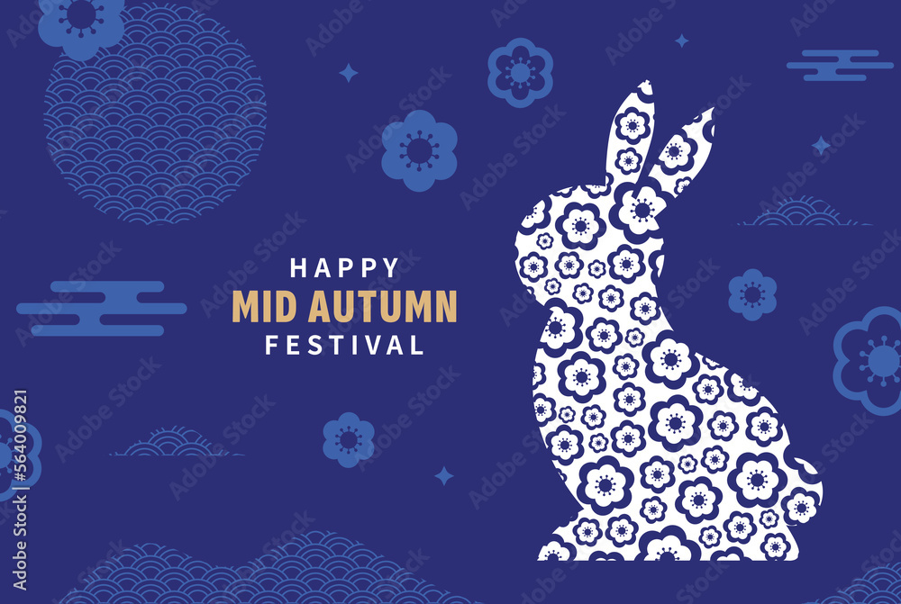 Happy mid-autumn festival. Vector banner, background, and poster.