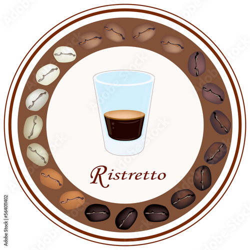 Illustration Retro Styled Ristretto Coffee Label.
 photo
