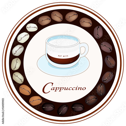 Retro Styled Cappuccino Coffee Labels.
 photo