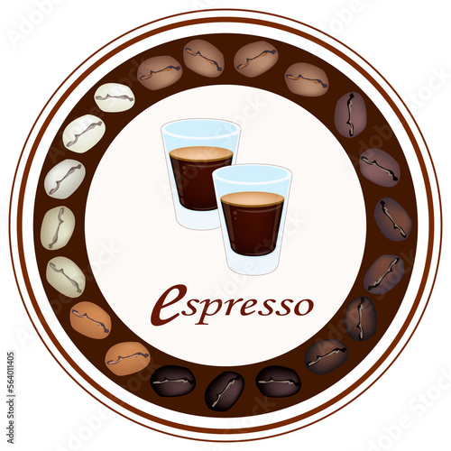Retro Styled Espresso Coffee Labels.
 photo