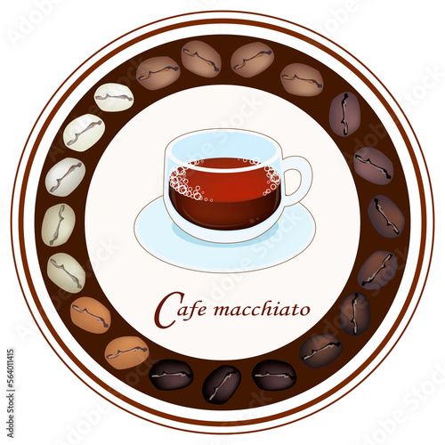 Retro Styled Cafe Macchiato Coffee Labels.

 photo