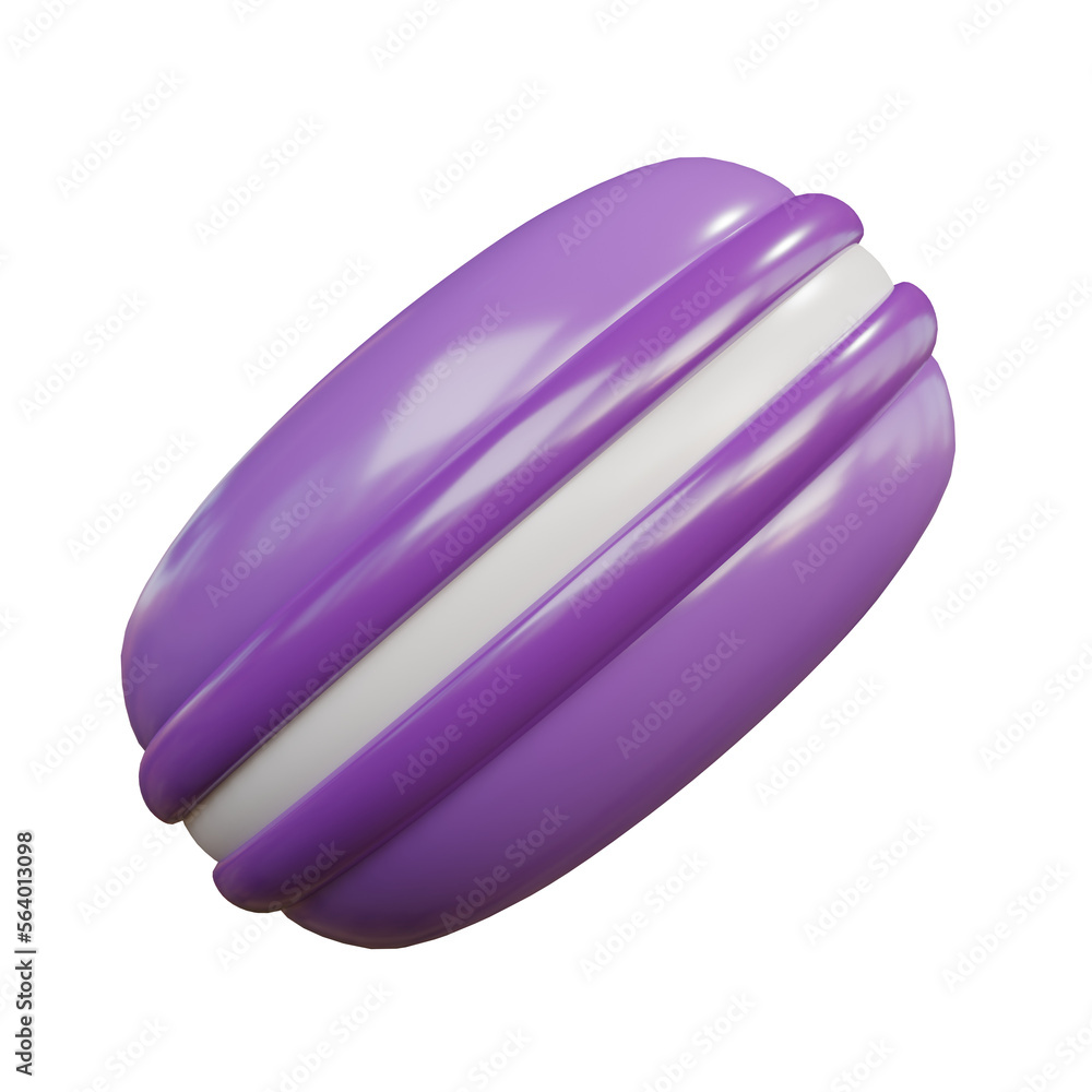 Purple Macaron side picture. 3d rendering. Purple Macaron side picture. 3d rendering.