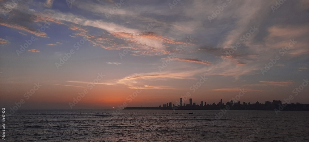 sunset over the city, The Queens necklace sunset view sunset over the city, The Queens necklace sunset view