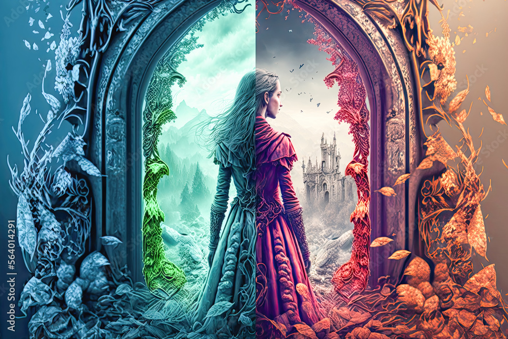 Märchen Legenden Fairy Tale Fantasy Kinderbuch  Figuren Tiere Orte Generative AI Digital Art Hintergrund Cover Illustration 