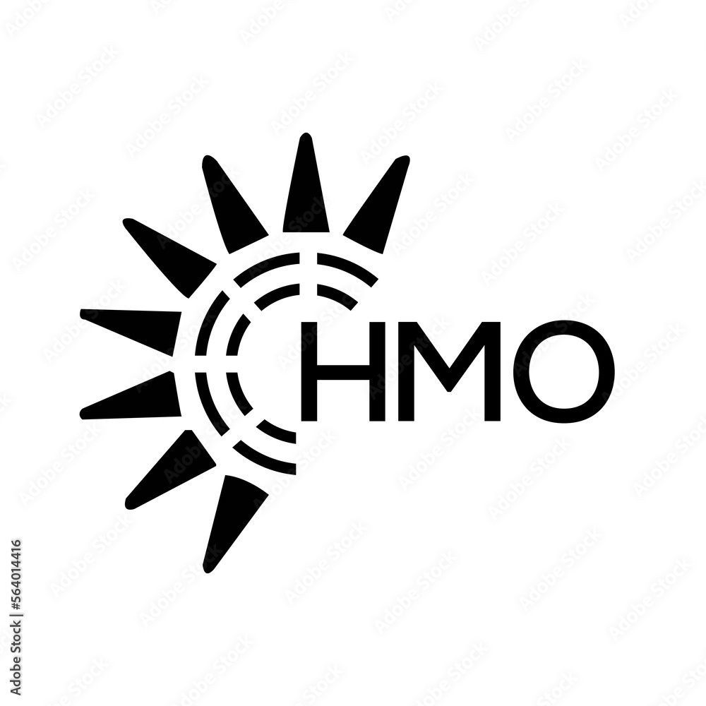 HMO letter logo. HMO image on white background and black letter. HMO