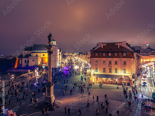 Obraz na płótnie Świąteczna Warszawa w salonie