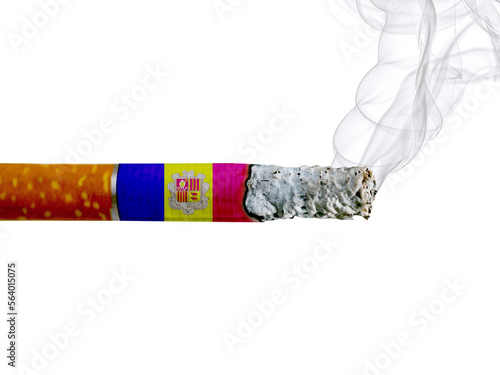 Andorra country smoking addiction creative design. Tobacco Industry concept. A healthy lifestyle is becoming more popular.